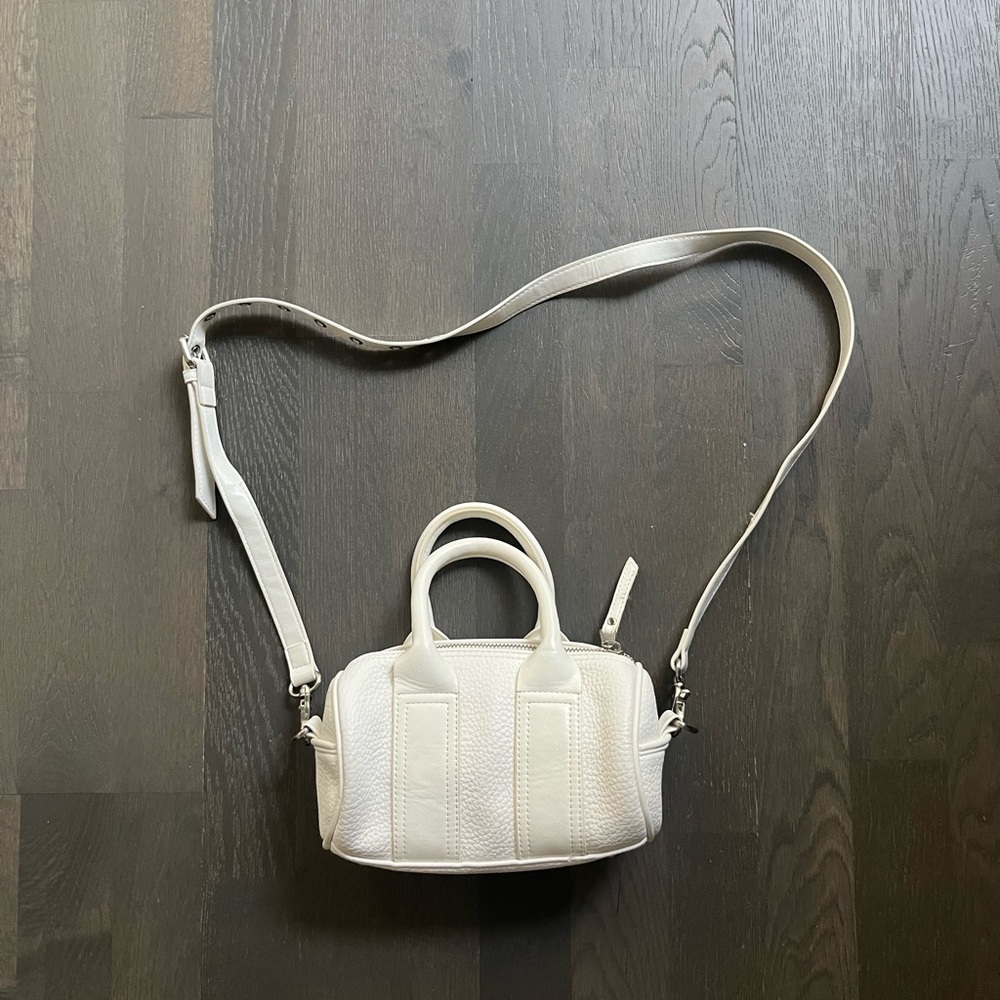 Urban outfitters white faux leather crossbody bag mini duffle